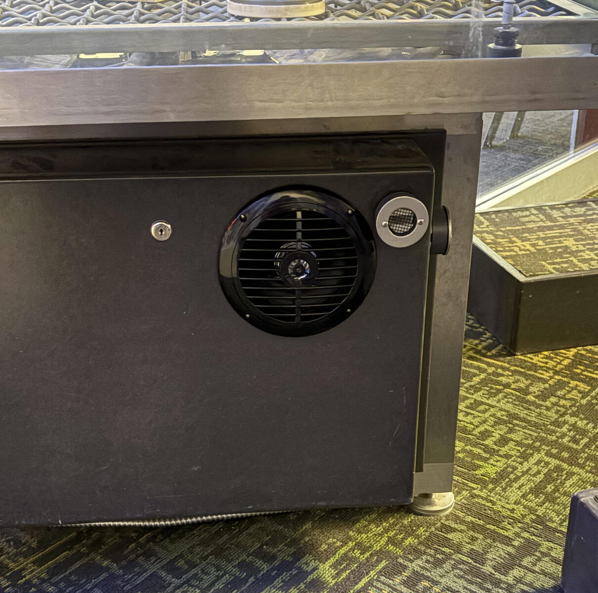 Speakers installed in cabinet